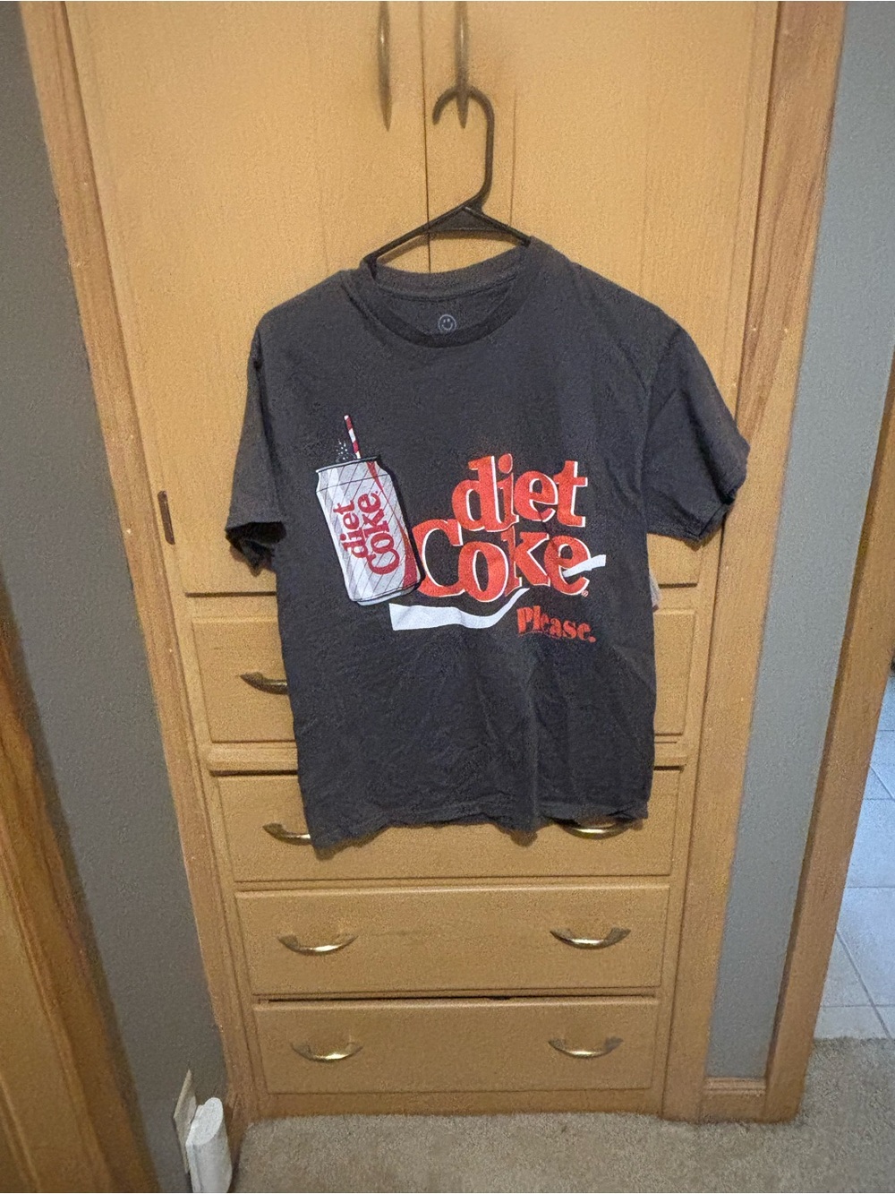 NWT Diet Coke Graphic Tee - Blackish with Red & White Logo - Picture 2 of 6